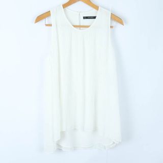 ザラベーシック タンクトップ ノースリーブ シャツ トップス レディース Sサイズ ホワイト ZARA BASIC(タンクトップ)