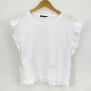 ザラ(ZARA)のザラ 半袖Ｔシャツ トップス レディース Lサイズ ホワイト ZARA(Tシャツ(半袖/袖なし))