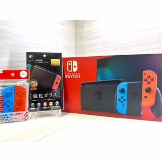 ニンテンドースイッチ(Nintendo Switch)の美品！豪華おまけ付き！液晶新型Nintendo Switch本体一式完全品(家庭用ゲーム機本体)