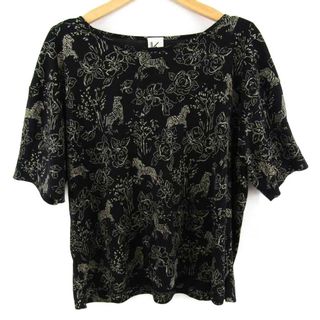 クリツィア(KRIZIA)のクリツィア 半袖Ｔシャツ トップス 花柄 レディース 40サイズ ブラック KRIZIA(Tシャツ(半袖/袖なし))