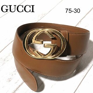 Gucci -  グッチ インターロッキング GGベルト GUCCI レザー 75-30 伊製