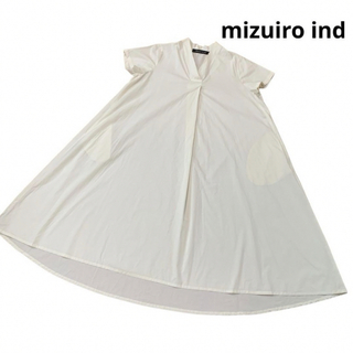 ミズイロインド(mizuiro ind)のミズイロインド　ワンピース　ロング　白　オーバーサイズ　日本製(ロングワンピース/マキシワンピース)