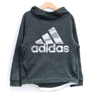 アディダス(adidas)のアディダス パーカー トップス プルオーバー スウェット クライマワーム キッズ 男の子用 130サイズ ブラック adidas(Tシャツ/カットソー)