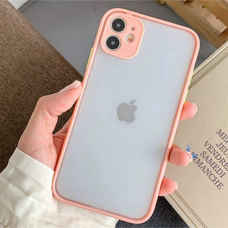 iPhone14 ケース くすみ マット ワイヤレス充電 カメラ保護 ピンク(iPhoneケース)