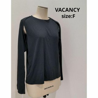 VACANCY デザインカットソー トップス ブラック 長袖 レディース F(Tシャツ(長袖/七分))