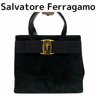 サルヴァトーレフェラガモ(Salvatore Ferragamo)の【極美品】サルバトーレフェラガモ 　ヴァラリボン　ハンドバッグ(ハンドバッグ)