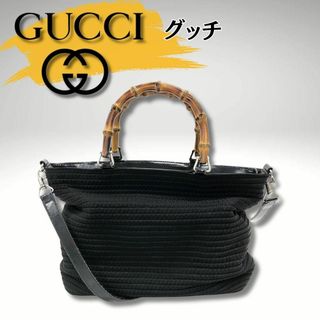 Gucci - GUCCI グッチ　バンブーバック　２WAY　パテントレザー　ブラック