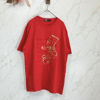 良品♡ L カットソー  半袖 Tシャツ キャラクター 赤 レッド 韓国製(Tシャツ(半袖/袖なし))