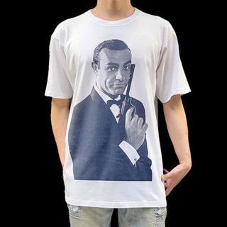 新品 ビッグ プリント 007は殺しの番号 ジェームズボンド 映画 Tシャツ(Tシャツ/カットソー(半袖/袖なし))