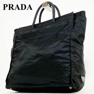 PRADA - 【美品】PRADA プラダ トートバッグ ハンドバッグ  ナイロン 三角ロゴ 黒