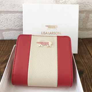 リサラーソン(Lisa Larson)のLISA LARSON リサラーソン ラウンドファスナー 二つ折り 財布　レッド(財布)