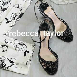 レベッカテイラー(Rebecca Taylor)のレベッカテイラー 日本製 サンダル 本革 スムース ストラップ付 23.5 黒(サンダル)