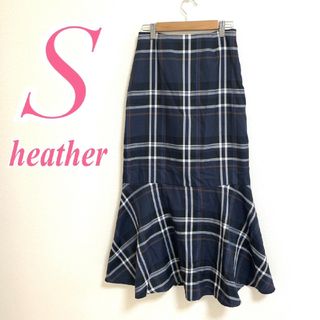 heatherヘザー フレアスカート マーメイドスカート チェック(ロングスカート)