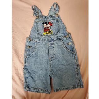 ディズニー(Disney)のUS VINTAGE ミッキー ミニー ウォッシュ デニム ショートオール 6(パンツ/スパッツ)