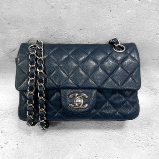 CHANEL - シャネル マトラッセ チェーンショルダーバッグ キャビアスキン ネイビー