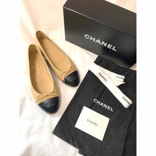 CHANEL - シャネル バレエシューズ フラットシューズ バイカラー ココマーク 37サイズ