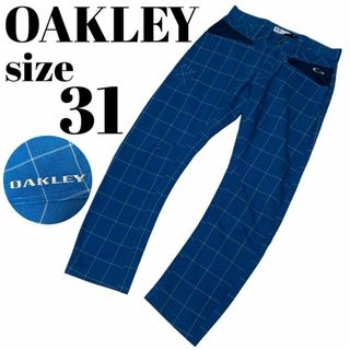 オークリー(Oakley)の【GOLFウェア】OAKLEY ストレッチパンツ チェック柄 ウェア ロゴ刺繍(ウエア)