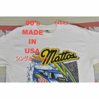 フルーツオブザルーム(FRUIT OF THE LOOM)の90’ｓ ドラッグカーTシャツ t14643 USA製 シングルステッチ 80(Tシャツ/カットソー(半袖/袖なし))