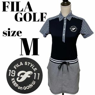 フィラ(FILA)の【GOLFウェア】FILA GOLF ポロワンピース 半袖 チェック Mサイズ(ウエア)