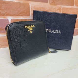 プラダ(PRADA)の希少 美品PRADA☆鑑定済☆サフィアーノ 1ML522 黒 プラダ財布(財布)