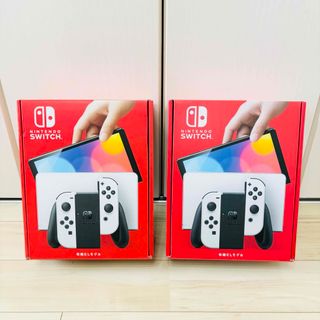 ニンテンドースイッチ(Nintendo Switch)の【未使用】2台セット　有機EL Nintendo Switch 本体　ホワイト(家庭用ゲーム機本体)