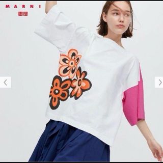 Marni - MARNI ユニクロ グラフィックオーバーサイズボクシー tシャツ M ピンク