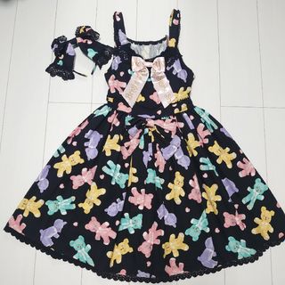 BABY,THE STARS SHINE BRIGHT - セール☆美品☆Dancing BABY Bear 柄 ジャンパースカートセット