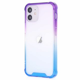 【色:紫+青_サイズ:iPhone11】iPhone 11ケースカバー、極薄アー(その他)