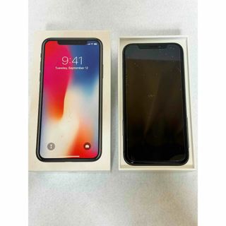 アップル(Apple)の★中古美品!!iPHONE X 256GB スペースグレイ SIMフリー★(スマートフォン本体)