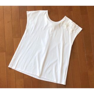 ナラカミーチェ(NARACAMICIE)のナラカミーチェ　フラワーモチーフレース2WAYプルオーバーPO オフ白(Tシャツ(半袖/袖なし))