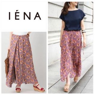 IENA chere DEVEAUX プリント　ロングスカート 38