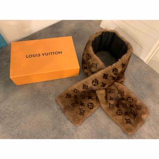 LOUIS VUITTON - 美品　ルイヴィトン　エシャルプ　ヴィゾン ミンクファーマフラー モノグラム