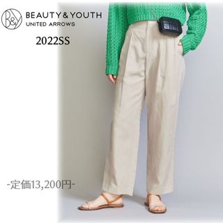 BEAUTY&YOUTH UNITED ARROWS - 【美品】ユナイテッドアローズ ツータックバックゴム  テーパードパンツ リネン混