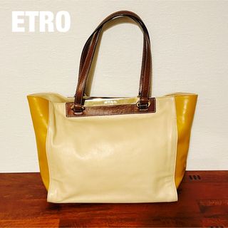 エトロ(ETRO)の【希少品】ETRO バイカラー トートバッグ(トートバッグ)