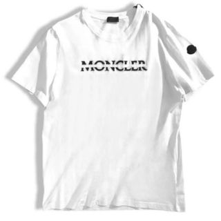 モンクレール(MONCLER)の★希少★ MONCLER Tシャツ Ｌ　モンクレール ホワイト ラバーワッペン(Tシャツ/カットソー(半袖/袖なし))