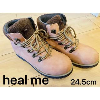 heal me　耐水ボア付きマウンテンブーツ　ピンク　24.5cm(ブーツ)