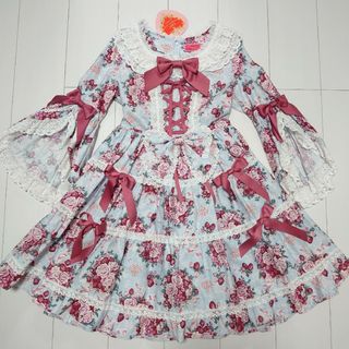 セール中★新品★シュガーブーケ柄姫袖ワンピース