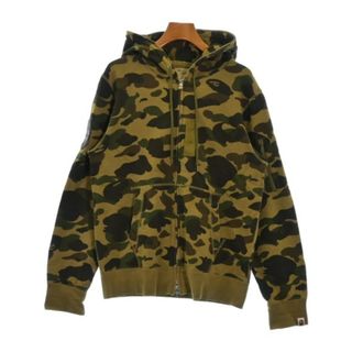 アベイシングエイプ(A BATHING APE)のA BATHING APE アベイシングエイプ パーカー M カーキx黒(迷彩) 【古着】【中古】(パーカー)