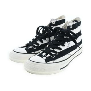 CONVERSE ADDICT スニーカー 27.5cm 白x黒(ボーダー) 【古着】【中古】(スニーカー)