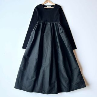 ヘリンドットサイ　Mountain form dress  黒(ロングワンピース/マキシワンピース)