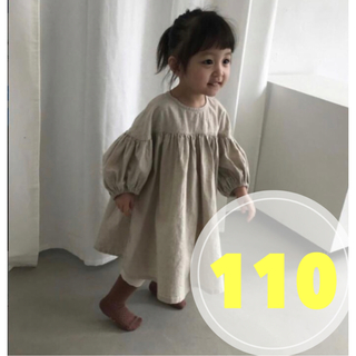 子供服 女の子 110 ワンピース 服 ホワイト 白 ベージュ シンプル(ワンピース)