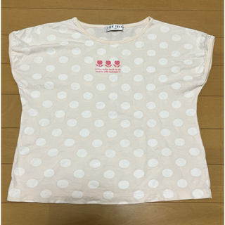 Tシャツ　クリーム　白水玉　140(Tシャツ/カットソー)