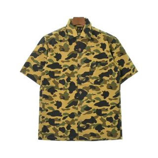 A BATHING APE - A BATHING APE カジュアルシャツ M 黄xカーキx黒(迷彩) 【古着】【中古】