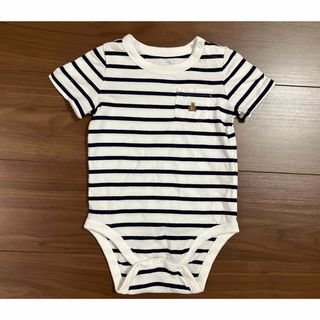 ベビーギャップ(babyGAP)のベビーギャップ　くまさんボーダー柄半袖ロンパース　80cm(ロンパース)