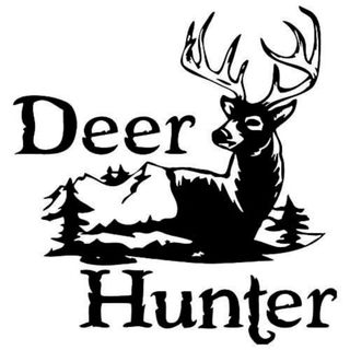 deer hunter　ハンター　鹿狩り　猟師　猟犬　害獣駆除　ステッカー1枚黒(ステッカー)