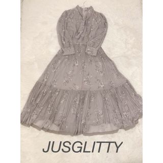 ジャスグリッティー(JUSGLITTY)の【極美品】 JUSGLITTY 配色プリーツプリントワンピース(ロングワンピース/マキシワンピース)