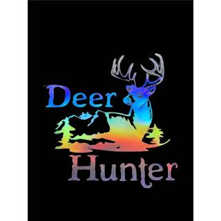 deer hunter　ハンター　鹿狩り　猟師　害獣駆除　ステッカー1枚レーザー(ステッカー)