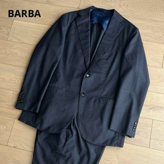 バルバ(BARBA)のバルバ　チェック柄　サマーウール　セットアップスーツ　ダークグレー　50サイズ(その他)