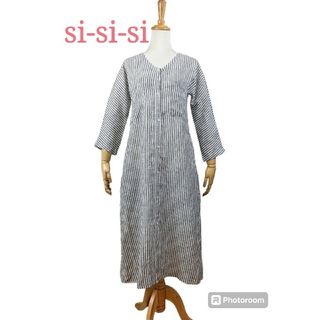 スースースー(Si-Si-Si)の美品 si-si-si スースースー　ストライプシャツワンピース(ロングワンピース/マキシワンピース)