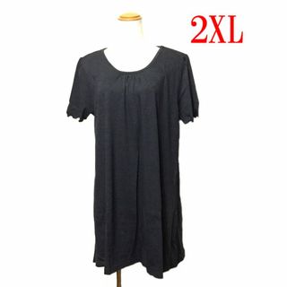 値下 3L(2XL)サイズ　ゆったり大きい CGRY トレッチチュニック  新品(チュニック)